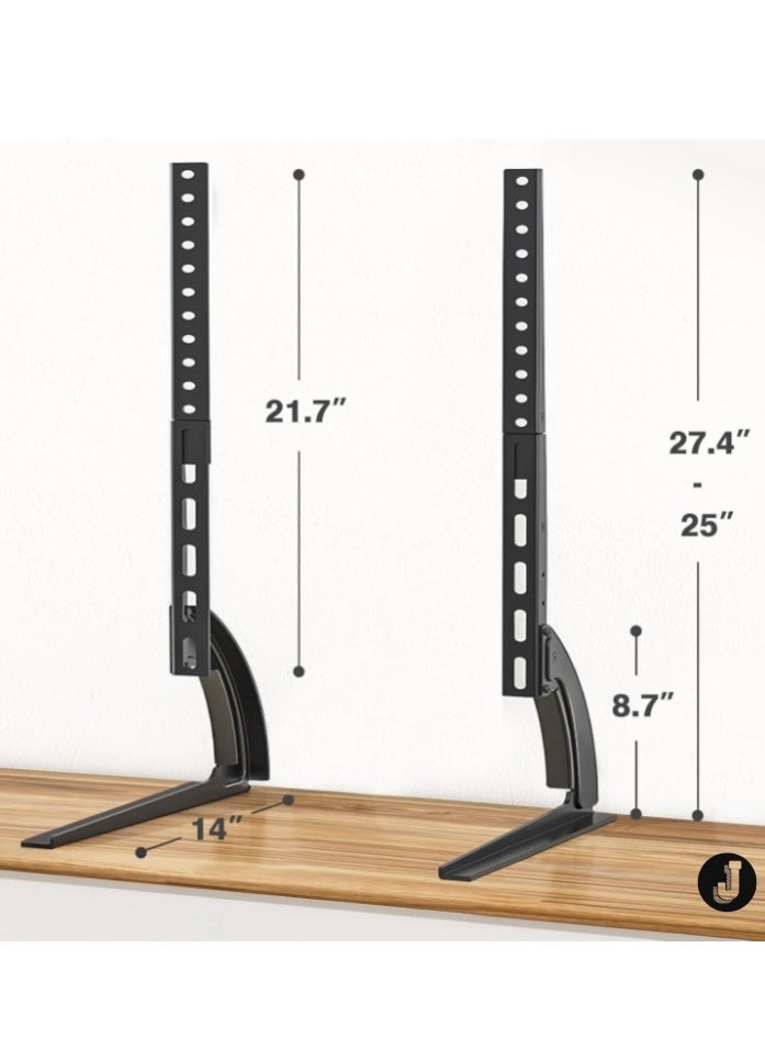 JAJEEK حامل تلفاز عالمي للتركيب على الطاولة - قاعدة قابلة للتعديل للارتفاع لتلفزيونات LCD/LED من 27" إلى 65" - Image 5