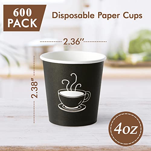 TV TOPVALUE 600 Pack 4 oz Paper Cups, Small Disposable Coffee Cups, Paper Espresso Cups, Hot/Cold Drinking Cups for Party, Picnic, Travel and Events - Image 2