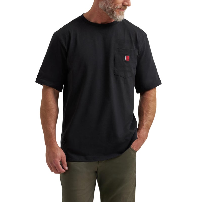Wrangler Short Sleeve Pocket T-Shirt, Black, Large - Image 1