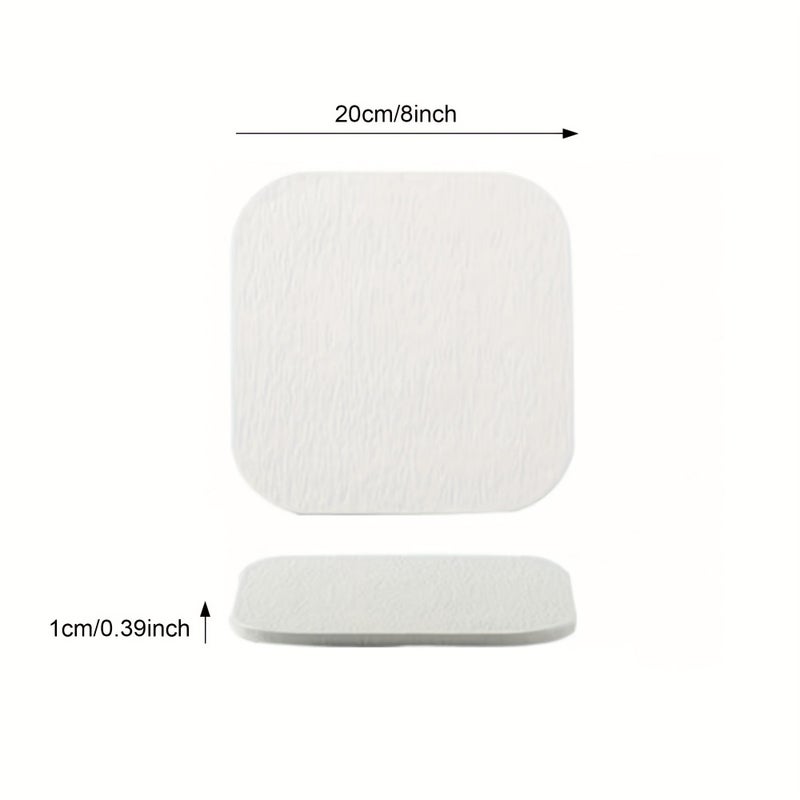 Western Restaurant Rock Relief Texture Japanese Steak Plate Square Cake Dessert Plate 8 Inch - Image 3