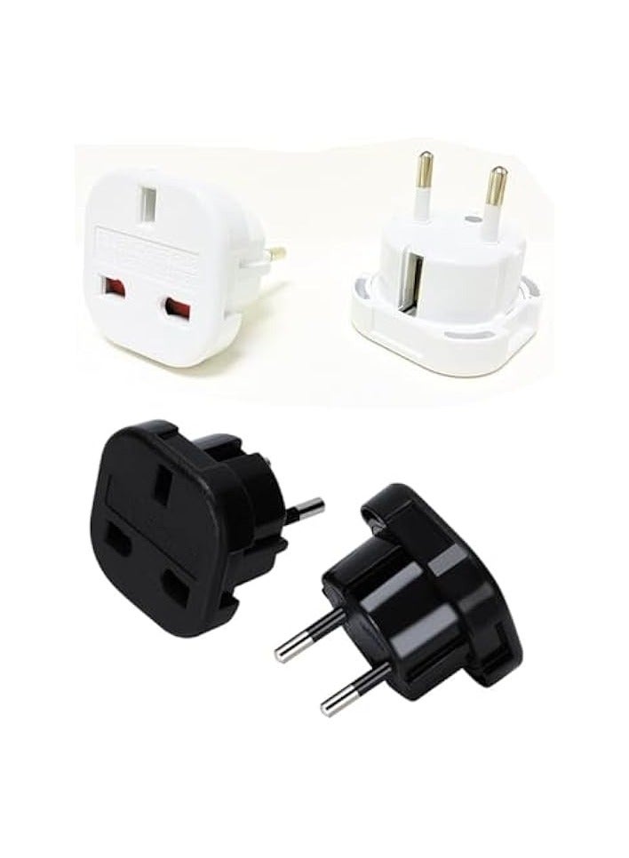 erorex 4 Pack UK to EU Power Adapter Plug Adapter Travel Char-ger Power Plug Adapter Copper Core Conductor & Fire-Retardant Casing Safe Grounded Plug Kit for The Most of Europe - Image 1