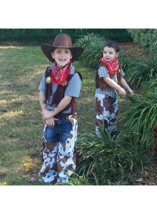 4 Pcs Cowboy Costume Dress Up Cowboy Costume for Kids Cosplay Party Supplies Set - Image 4