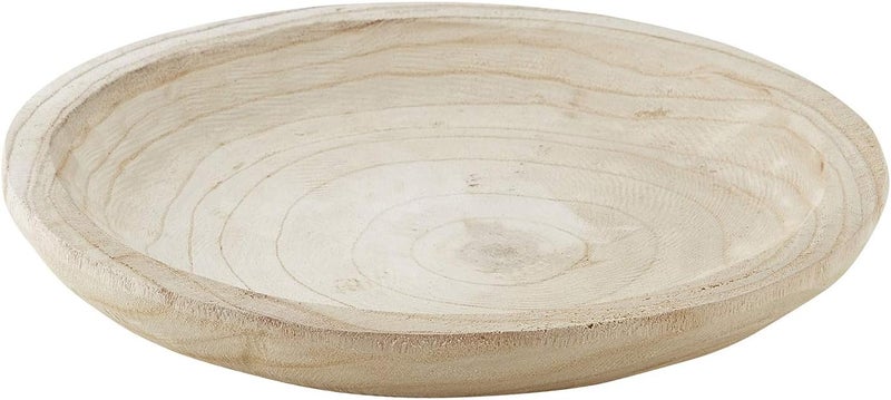 Santa Barbara Design Studio Hand Carved Paulownia Wood Serving Bowl - Medium Natural Finish - Image 1