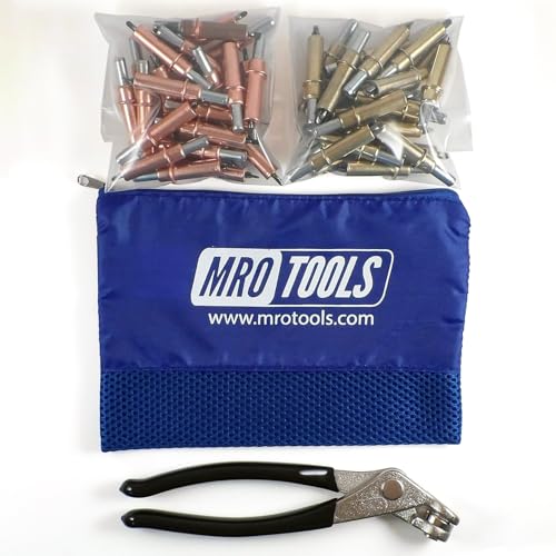 MRO Tools Cleco Fasteners 25 1/8 and 25 3/16 Cleco Fasteners + Cleco Pliers + Mesh Carry Bag - Cleco Fasteners Kit (K4S50-1) - Image 1