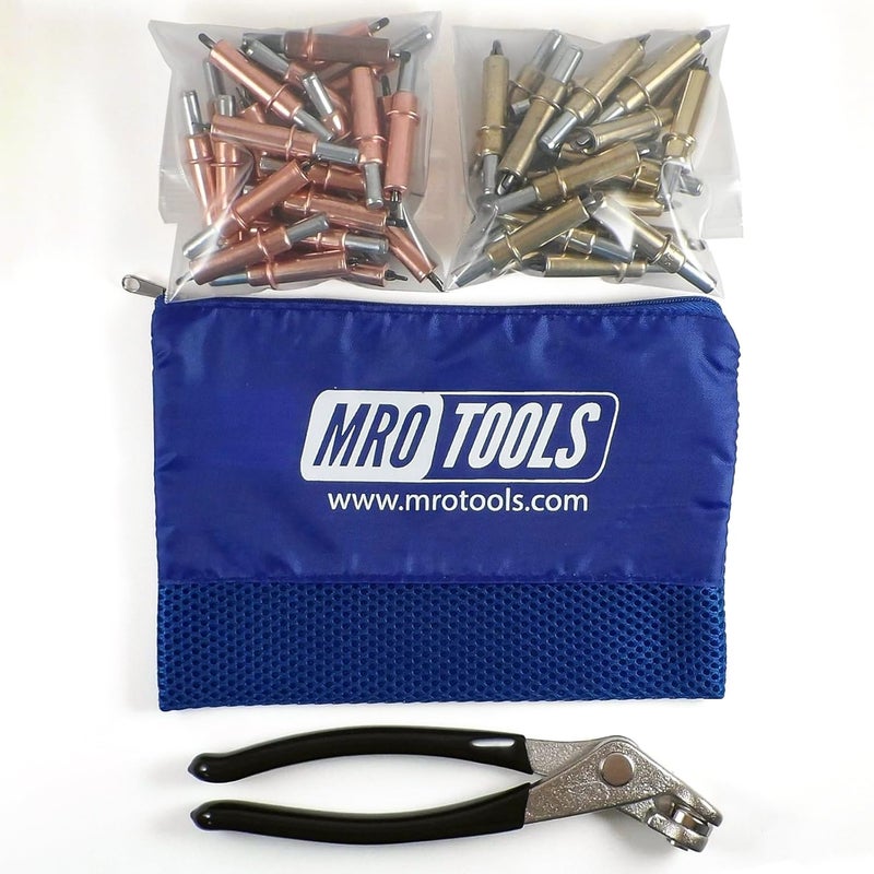 MRO Tools Cleco Fasteners 25 1/8 and 25 3/16 Cleco Fasteners + Cleco Pliers + Mesh Carry Bag - Cleco Fasteners Kit (K4S50-1) - Image 2