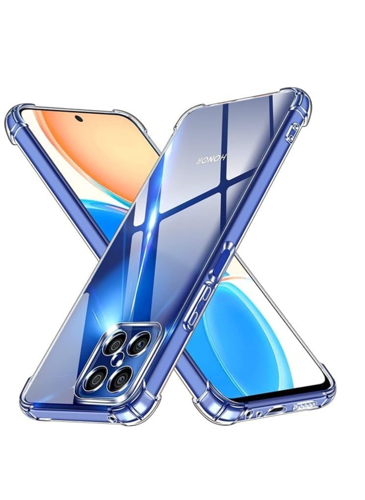 ماركة غير محددة - Honor X8, Transparent TPU Shockproof Corners Cover - Clear - Image 1