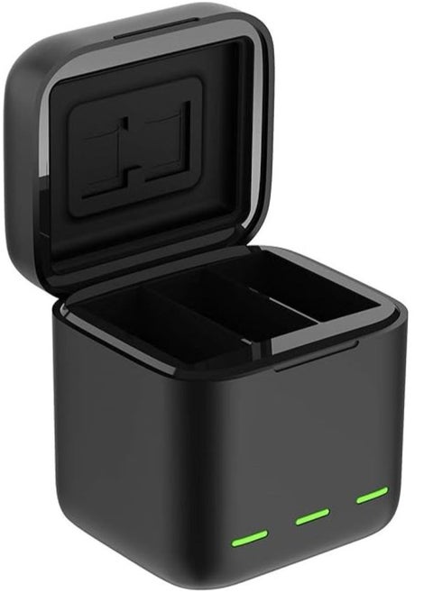 TELESIN 3 Slots Storage Charger Box For GoPro HERO12 HERO11 HERO10 HERO9 Black Action Camera