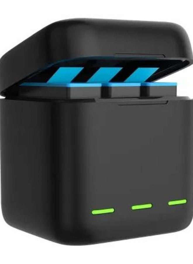 تيليسن صندوق شاحن تخزين 3 فتحات من TELESIN لكاميرا GoPro HERO12 HERO11 HERO10 HERO9 باللون الأسود  - Image 2