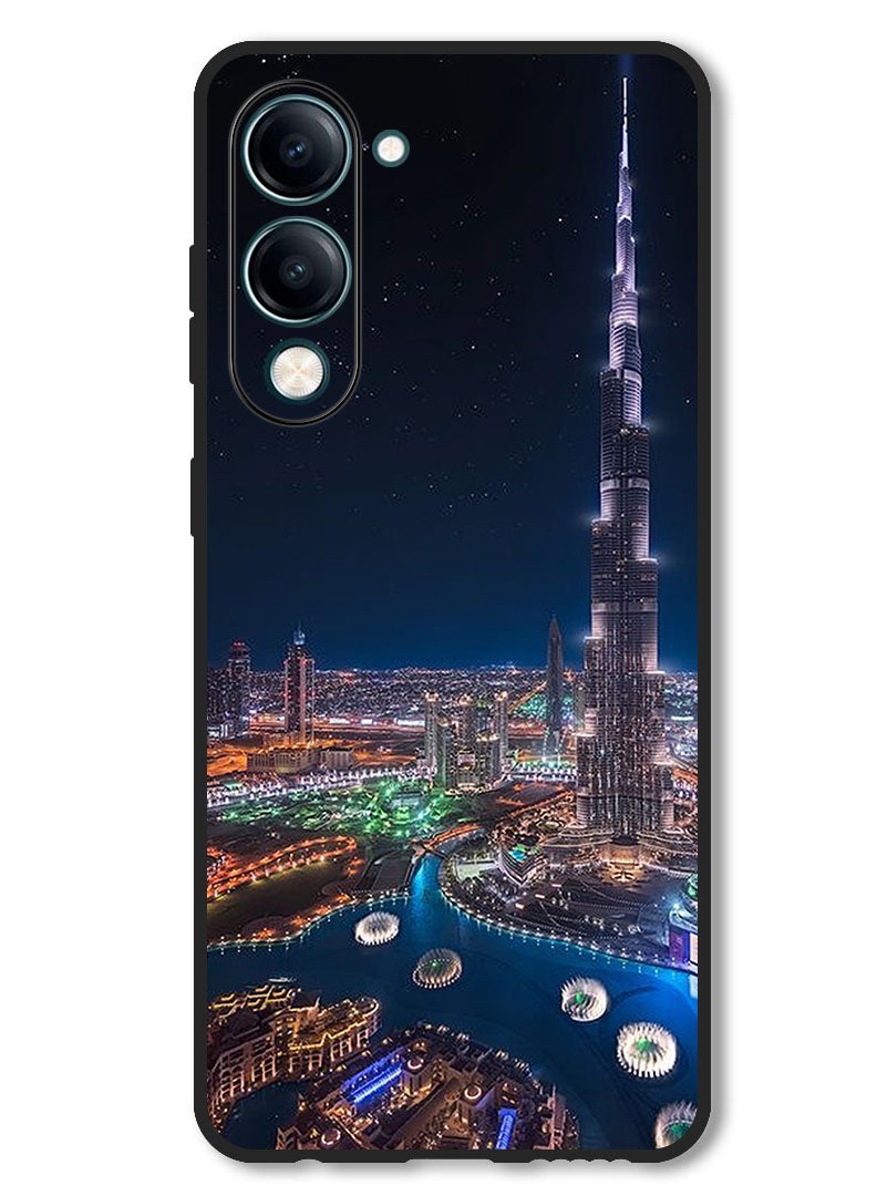 Theodor Case Compatible with Vivo Y29s Protection Shockproof Bumper Cover Burj Khalifa Night View - Image 1