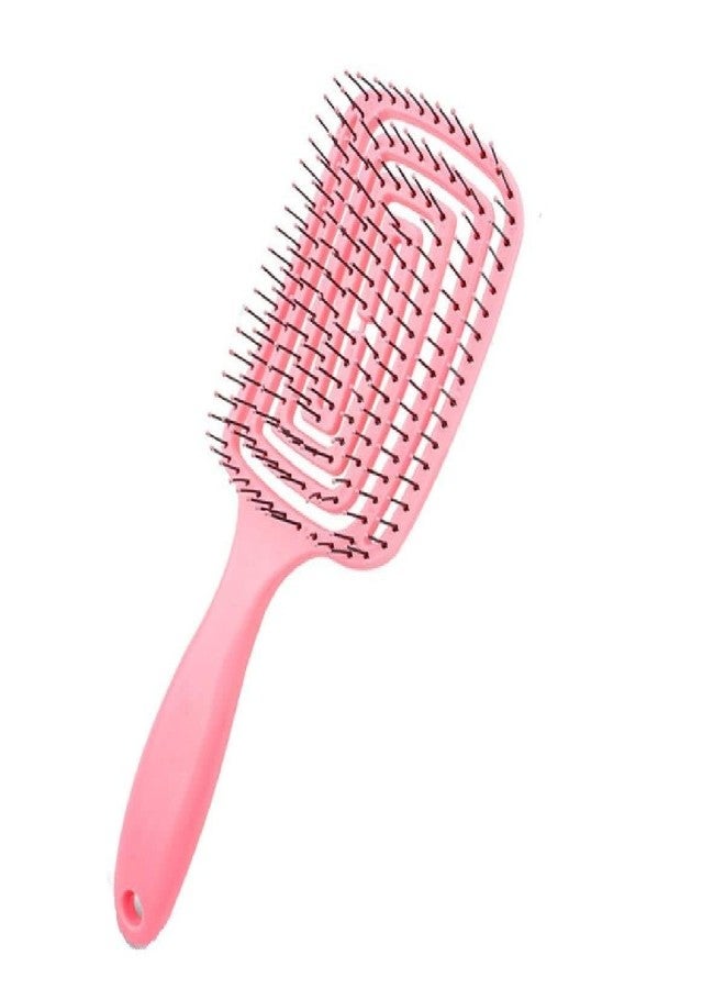 TRENDERA Professional Detangling Hair Brush for Women & Kids - Anti-Static Paddle Brush for Wet & Dry Hair - Scalp Massage Comb for Curly, Straight & Thick Hair (Pink) - Image 1
