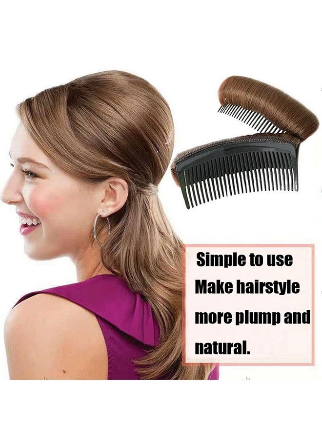 HY 3 Pieces Hair Bun Invisible False Hair Clip Base Bump Fluffy Tool Volume Princess Styling Increased for Women Girls Black Hair Pad Accessories Thickening Fluffy Hairpin  - Image 2