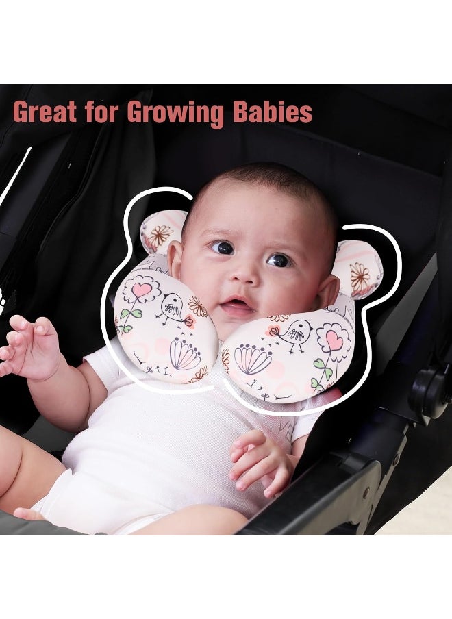 KAKIBLIN KAKIBLIN Baby Neck Pillow, Upgraded Baby Support Pillow, Baby Head Pillow, Neck Support Pillow for Car Seat, Pushchair, Travel (Hippo)  - Image 4