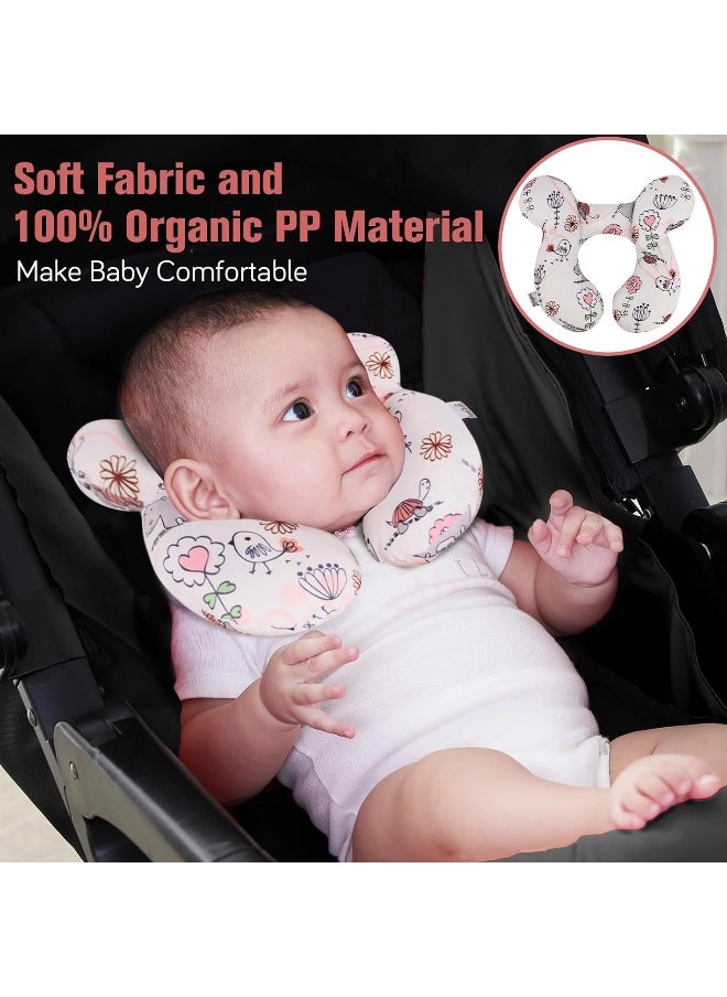 KAKIBLIN KAKIBLIN Baby Neck Pillow, Upgraded Baby Support Pillow, Baby Head Pillow, Neck Support Pillow for Car Seat, Pushchair, Travel (Hippo)  - Image 2