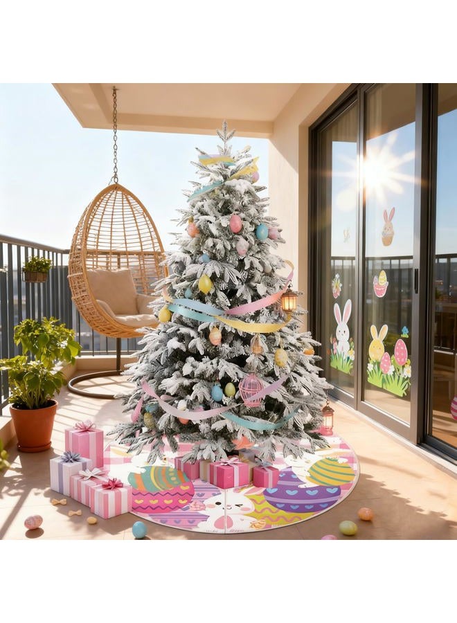 Sozize 36 Inch Easter Day Tree Skirt Double-Sided Print Mat Easter Egg Bunny American Flag 4th of July Independence Day Christmas Tree Skirt for Holiday Party Decoration - Image 5