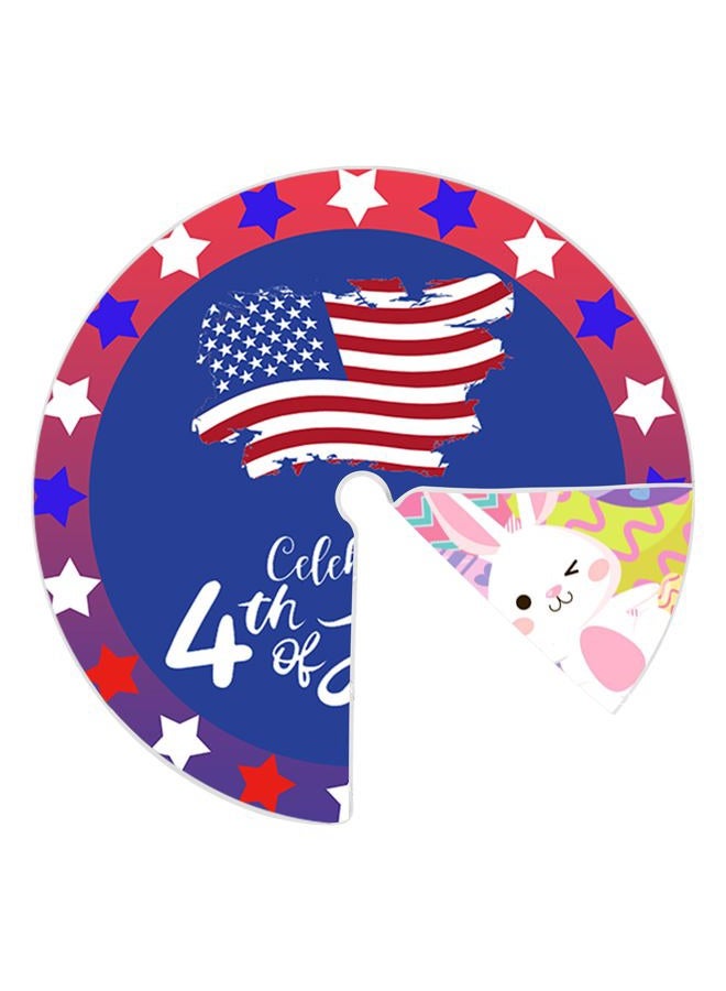 Sozize 36 Inch Easter Day Tree Skirt Double-Sided Print Mat Easter Egg Bunny American Flag 4th of July Independence Day Christmas Tree Skirt for Holiday Party Decoration - Image 1