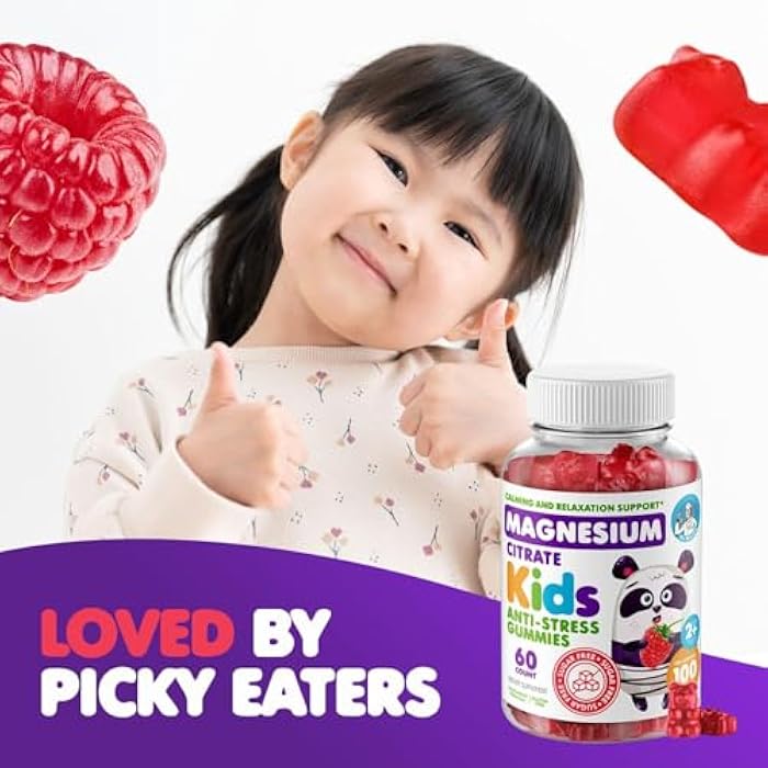 DR. MORITZ Sugar-Free Calm Magnesium Gummies for Kids and Adults - Non-GMO Magnesium Citrate Gummies - Raspberry Flavor - 2-Pack (60 Count) - Image 3