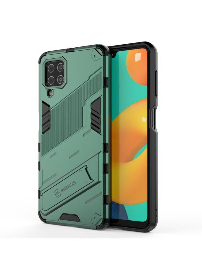 اس-توب جراب لهاتف Samsung Galaxy M32 Punk Armor 2 في 1 PC + جراب TPU مقاوم للصدمات مع حامل غير مرئي - Image 1