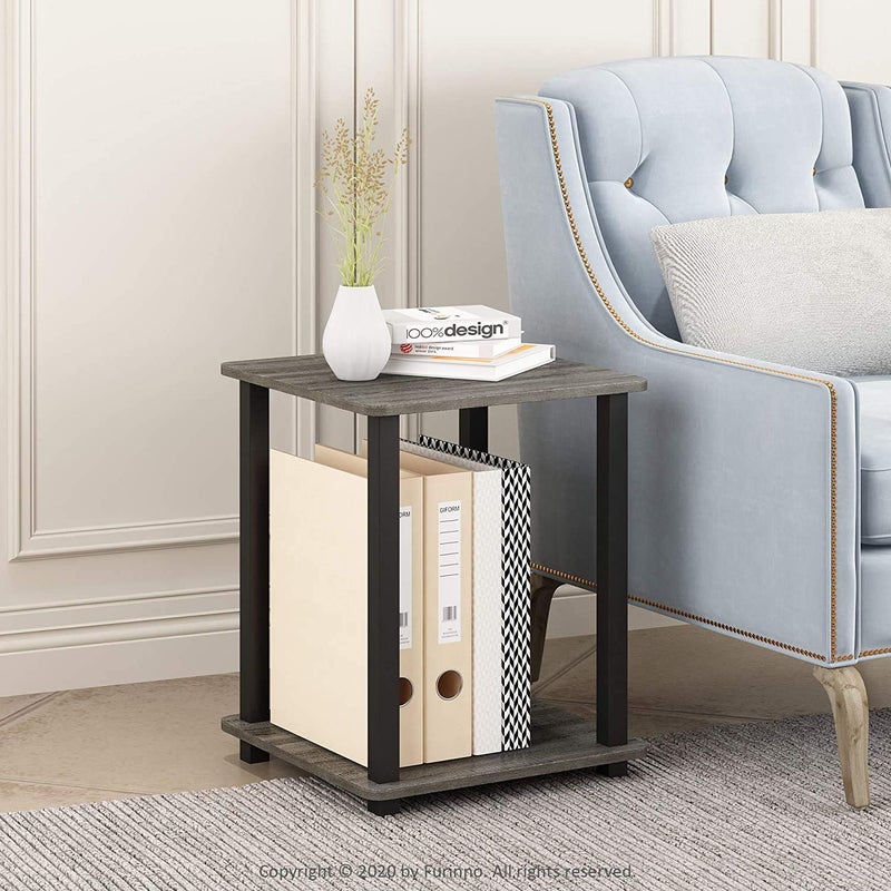 STAR WORK STAR WORK Premium End Table 2 Tier Shelf Rack Stand for Sofa TurnNTube Side Table Corner Display Rack Hallway Living Room Metal Easy Assembly Space Saving Industrial ONE END Table - Image 2