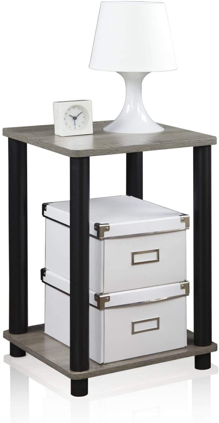 STAR WORK STAR WORK Premium End Table 2 Tier Shelf Rack Stand for Sofa TurnNTube Side Table Corner Display Rack Hallway Living Room Metal Easy Assembly Space Saving Industrial ONE END Table - Image 1
