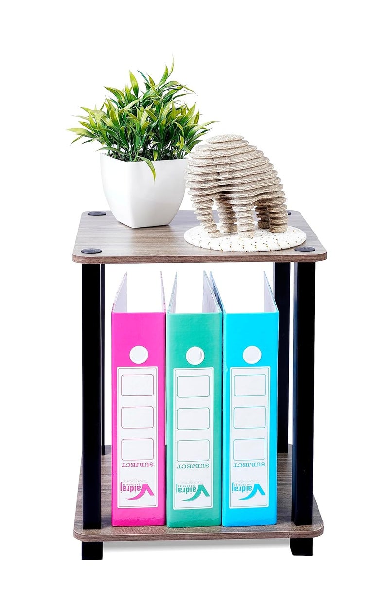 STAR WORK STAR WORK Premium End Table 2 Tier Shelf Rack Stand for Sofa TurnNTube Side Table Corner Display Rack Hallway Living Room Metal Easy Assembly Space Saving Industrial ONE END Table - Image 4