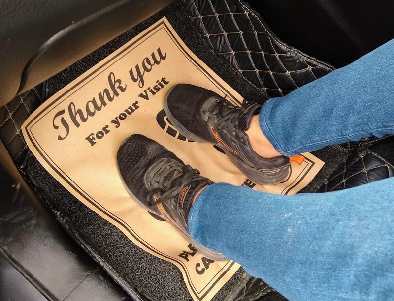 PACKSHARK Car Disposable Paper Foot Mat for Passenger Car,Bus,Van,Truck,SUV, Printing Papers Sheets, Interior Automotive Mats (Pack of 300) - Image 2