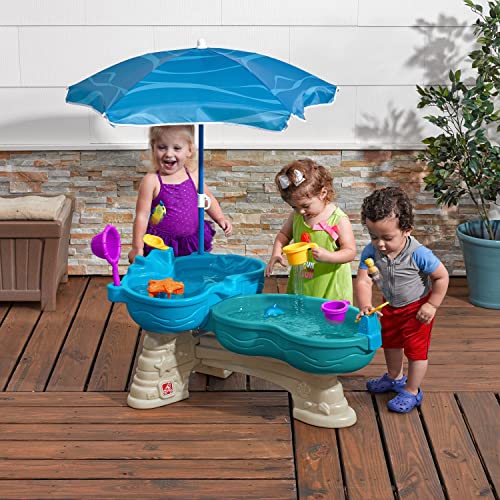 Step2 Step 2 Spill Splash Seaway Water Table for Kids TwoTier Outdoor Kids Water Sensory Table with Umbrella Ages 15 Years Old 11 Piece Water Toy Accessories - Image 5
