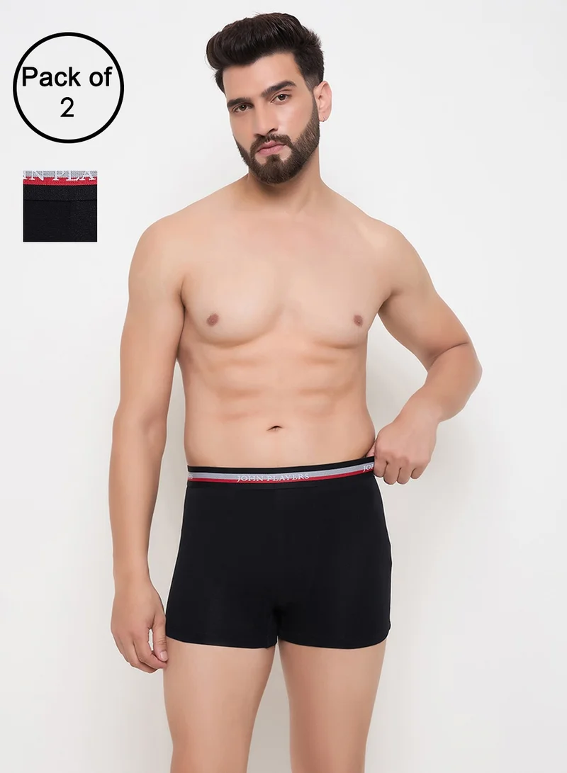 John Players John Players Pack of 2 Classic Cotton Trunk in Black