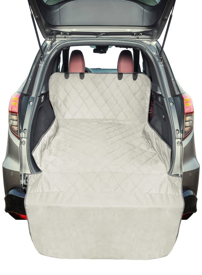 F-color SUV Cargo Liner for Dogs, Water Resistant Pet Cargo Cover Dog Seat Cover Mat for SUVs Sedans Vans with Bumper Flap Protector, Non-Slip, Large Size Universal Fit, Beige - Image 1