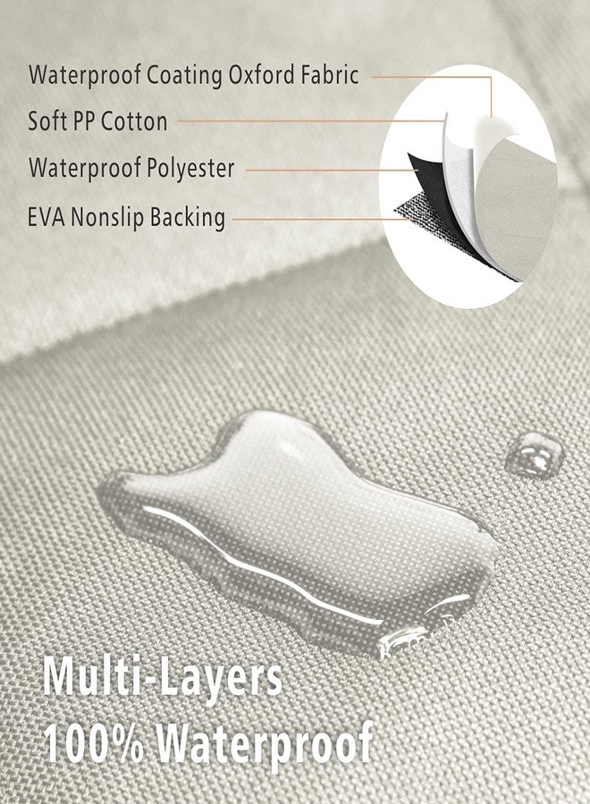 F-color SUV Cargo Liner for Dogs, Water Resistant Pet Cargo Cover Dog Seat Cover Mat for SUVs Sedans Vans with Bumper Flap Protector, Non-Slip, Large Size Universal Fit, Beige - Image 4