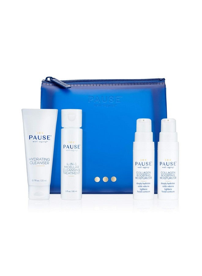 PAUSE Wellaging Discovery Kit 0.7Oz Hydrating Cleanser 1Oz 4In1 Micellar Cleansing Treatment 2 X 0.17Oz Collagen Boosting Mois Unisex 4 Pc - Image 1
