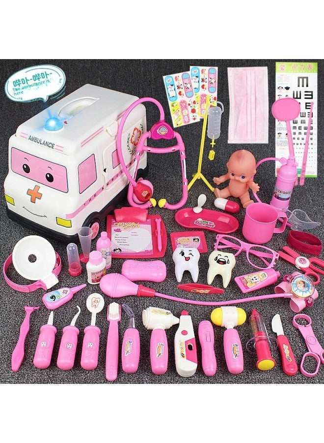 Play House Girl Stall Toy Children Doctor Suit Nurse Medical Equipment Oxygen Suction Toolbox Delivery-Color:38-piece Medical Equipment-pink - Image 4