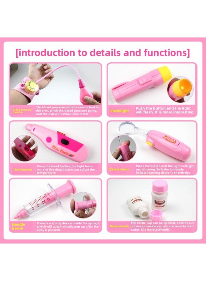 Play House Girl Stall Toy Children Doctor Suit Nurse Medical Equipment Oxygen Suction Toolbox Delivery-Color:38-piece Medical Equipment-pink - Image 5