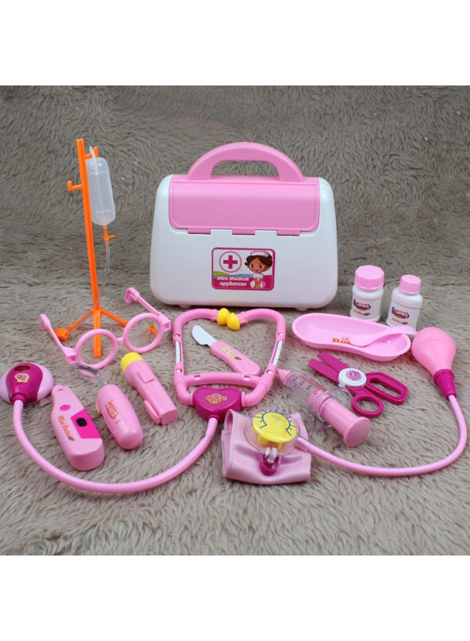 Play House Girl Stall Toy Children Doctor Suit Nurse Medical Equipment Oxygen Suction Toolbox Delivery-Color:38-piece Medical Equipment-pink - Image 2