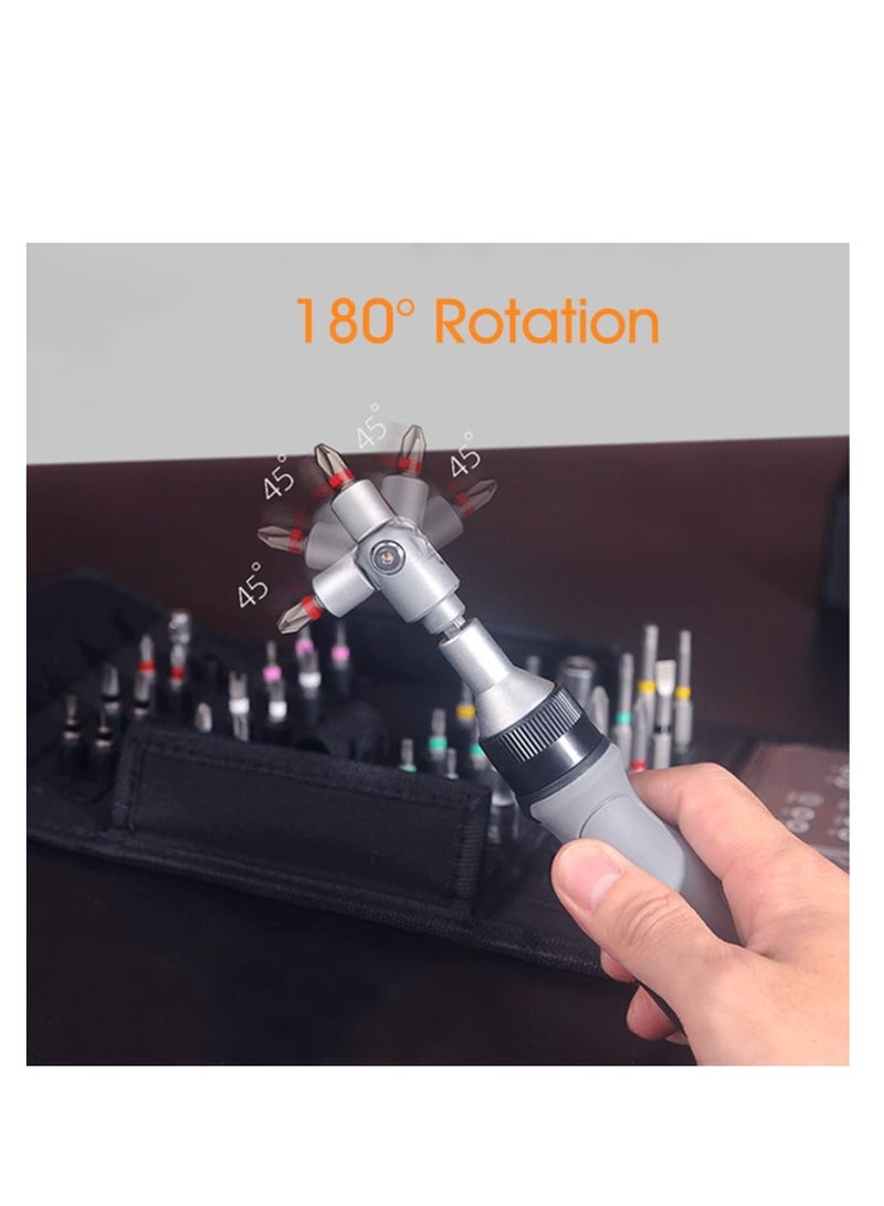 SYOSI Screwdriver Set, Magnetic Ratchet Screwdriver Set, 41 in 1 Multi-bit Ratchet Screw Drivers, Slotted/Philips/Torx/Hex, with Portable Storage Bag for computer/Bike/Car/Electronics/Maintenance - Image 5