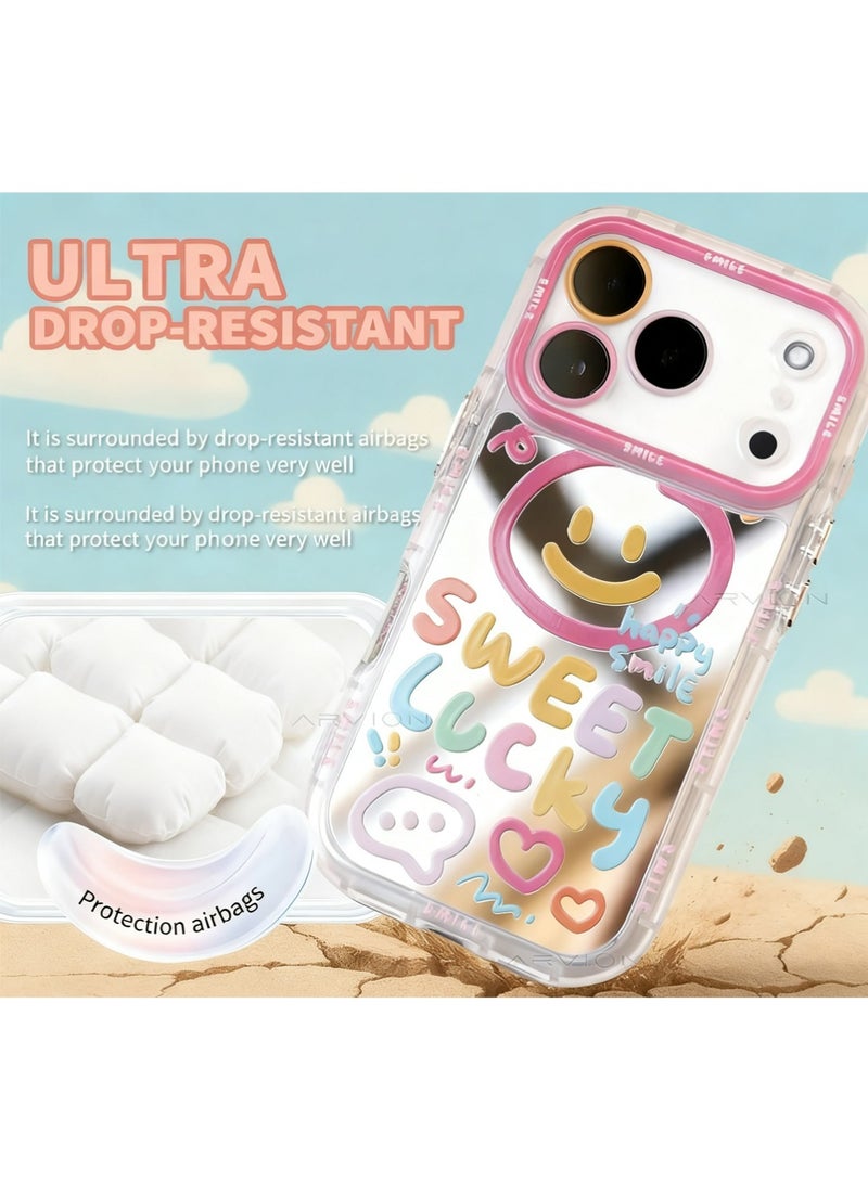 أوللاي لطيف ملون وقائية حالة مرآة حالة ايفون النساء الوردي ايفون 17 برو ماكس حالة - Image 4