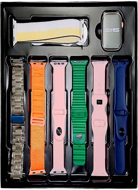 M59 Pro Max JSYES Smart Watch with 7 Watch bands Supports calls anser/Chat GPT/NFC/Sports Mode (Pink)