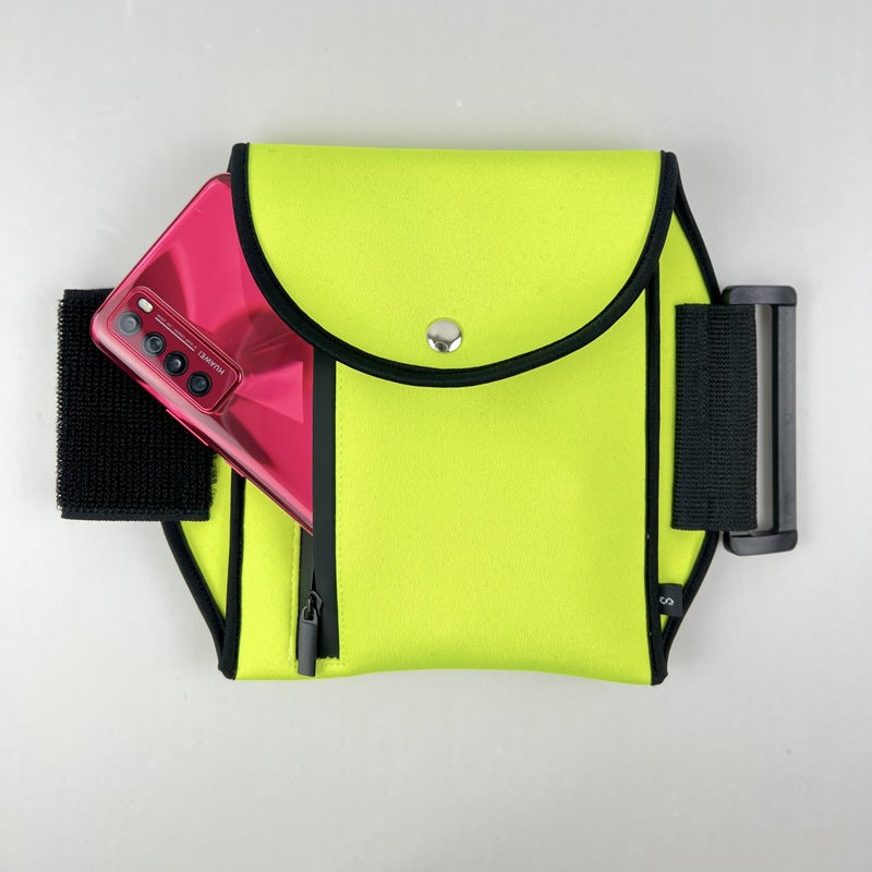 Unisex Fitness Cycling Leg Pouch Large Capacity Running Bag Fluorescent yellow large calf universal bag