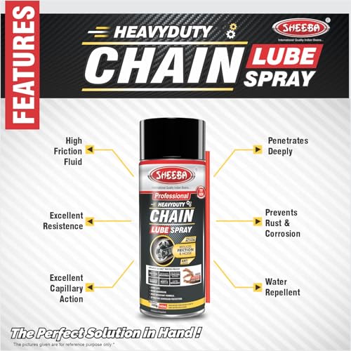 SHEEBA Bike Chain Lube Spray I Heavy Duty - High Friction Fluid I Lubricates-Reduces Friction and Noise I Anti Corrosion I Good Adhesion - Excellent Resistance I Water Repellent I Long Life-160mL Pack - Image 4