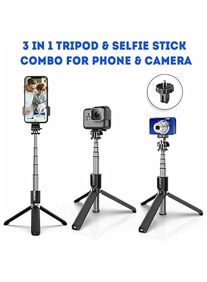 erorex Selfie Stick For Phone Size 4.5-6.2Inch, Extendable Selfie Stick Tripod with Bluetooth Wireless Remote Phone Holder for iPhone 12 /iPhone 11/pro, Samsung Galaxy S10/S9 Plus/S8/Note8, Huawei (Black)  - Image 2