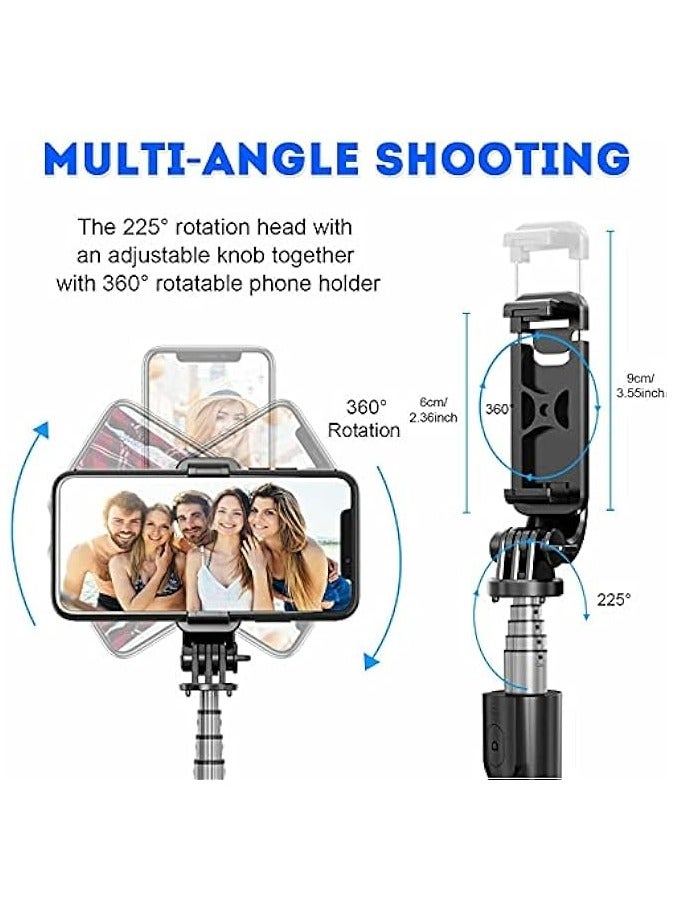 erorex Selfie Stick For Phone Size 4.5-6.2Inch, Extendable Selfie Stick Tripod with Bluetooth Wireless Remote Phone Holder for iPhone 12 /iPhone 11/pro, Samsung Galaxy S10/S9 Plus/S8/Note8, Huawei (Black)  - Image 5