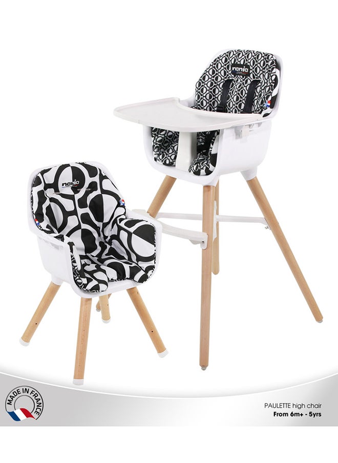 Nania - Nania 2 In 1 Paulette Highchair With Reversible Cushion - Geometric - Image 1