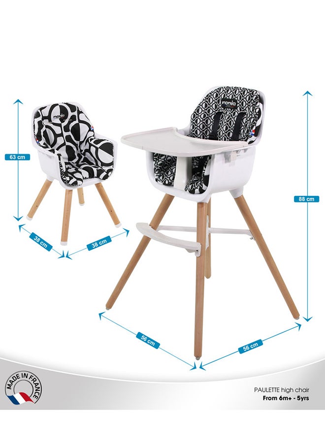 Nania - Nania 2 In 1 Paulette Highchair With Reversible Cushion - Geometric - Image 1