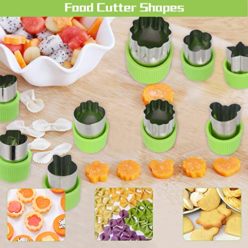 Machomby 14 Pack Melon Baller Scoop Set - 4 in 1 Stainless Steel Fruit Tool Set Fruit Scooper Seed Remover with Fruit Vegetable Cutter Shapes Set Fruit Peeler for Fruit Slicer Dig Pulp Separator - Image 4