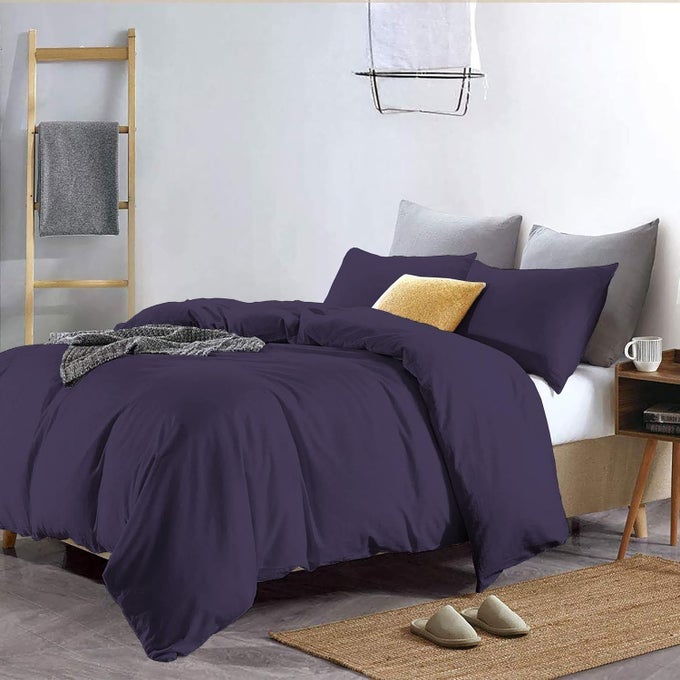 YRM BEDDINGS DUVET COVERS 100 MICROFIBER 3PIECE DUVET COVER SET ULTRA SOFT WITH ZIPPER CLOSURE DUVET COVER 92X106 INCHES AND 2 PILLOW COVER 18X28 INCHES KING SIZENEVY BLUE