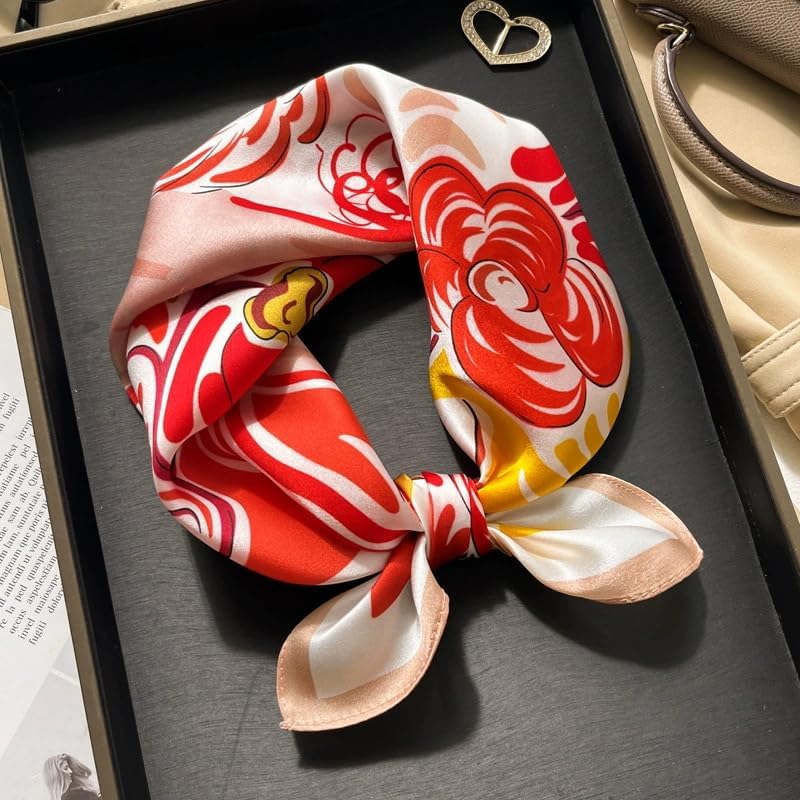 MEISEE Mulberry Silk Scarfs Women Small Square Scarf 21" x 21" Breathable Lightweight Neckerchief Headscarf - Image 4