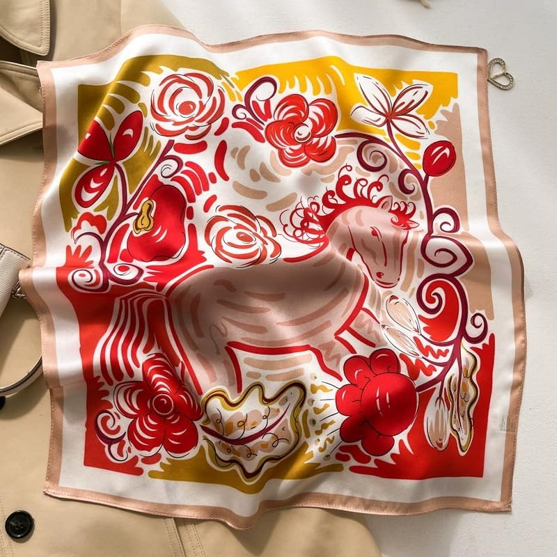 MEISEE Mulberry Silk Scarfs Women Small Square Scarf 21" x 21" Breathable Lightweight Neckerchief Headscarf - Image 5