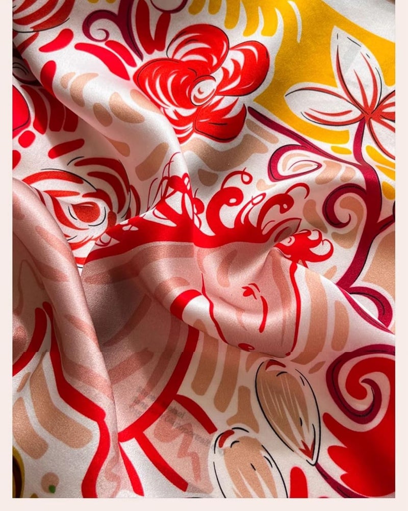 MEISEE Mulberry Silk Scarfs Women Small Square Scarf 21" x 21" Breathable Lightweight Neckerchief Headscarf - Image 2