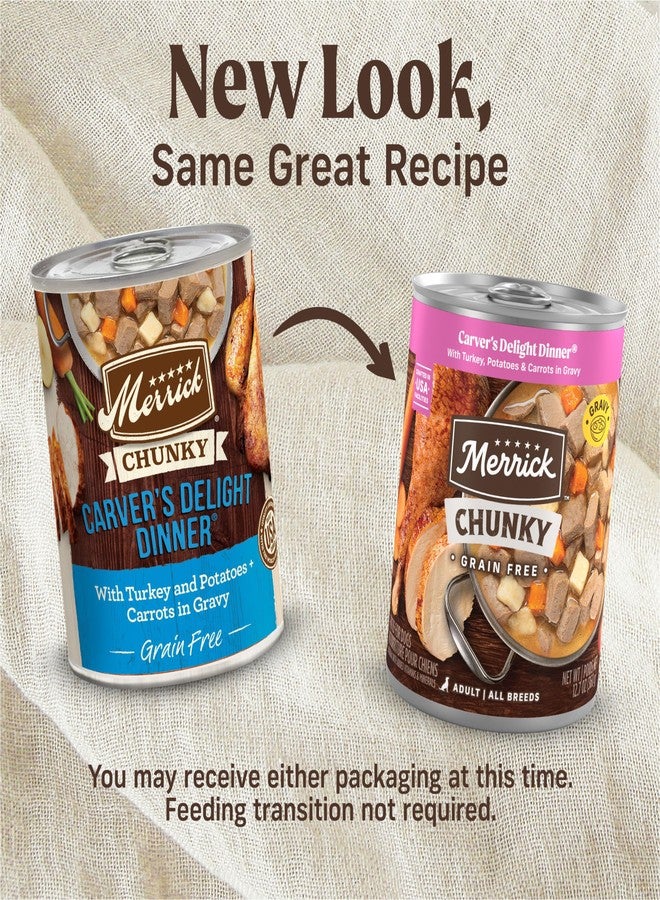 ميريك تشانكي، طعام كلاب معلب فاخر وصحي وخالٍ من الحبوب، بنكهة اللحم الحقيقي، وجبة شهية للكلاب في مرق اللحم - (عبوة من 12 علبة) سعة 12.7 أونصة. - Image 2