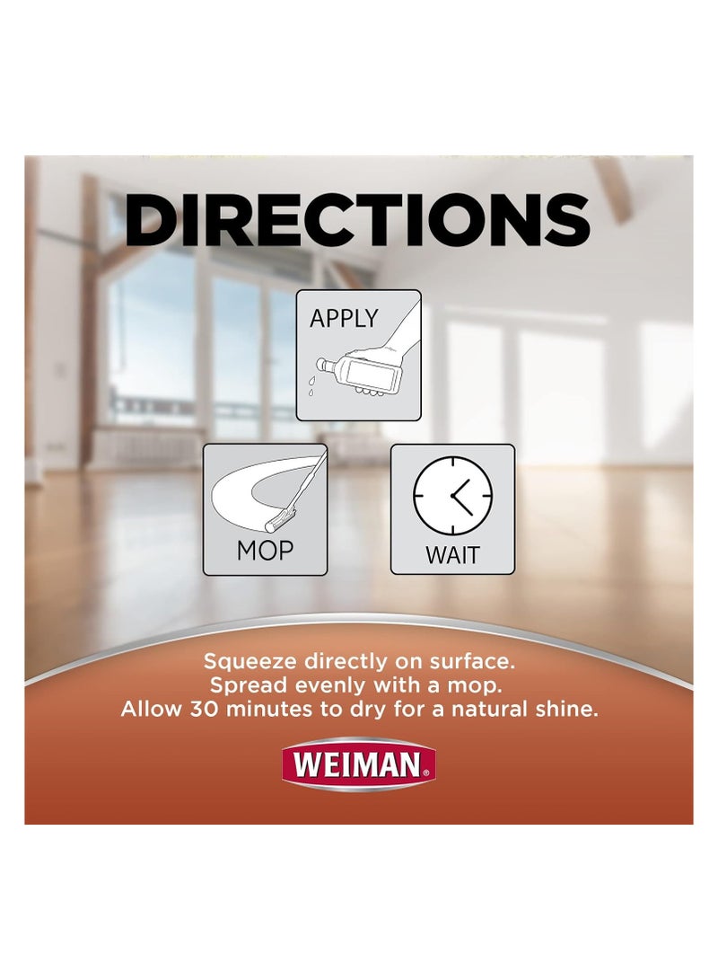 Weiman مُنظف ومُجدد أرضيات خشبية 32 أونصة (عبوتين) - للأرضيات الخشبية ذات الحركة العالية، لمعان طبيعي، يزيل الخدوش، يترك طبقة واقية - Image 2