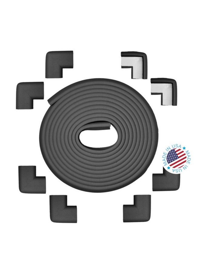 KidKusion Table Cushion | Made in USA | 20 Feet + 8 Corners | Black | Baby Proof Furniture Edge and Corner Guards - Image 1